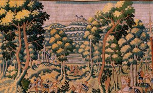 Vlámský gobelín. Seriál Příběh Cyruse. Ne II Astyages uznává Cyrus (Ciro reconocido por Astiages). Anonymní, založené na Michiel Coxcie. Ateliér Antverpy. Hedvábí a vlna. Cca 1590. od Flemish School