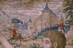 Vlámský gobelín. Cyklus Historie svatého Jana Křtitele: Křest Krista (Het doopsel van Christus). bruselský ateliér. 1515-1520. od Flemish School