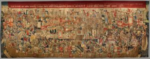 Farní muzeum tapisérií (Parish Museum of Pastrana Tapestries). Vlámský gobelín. Obklíčení Asilah (Obležení Asilah, De omsingeling van Arzila). Seriál Dobytí portugalského krále Alfonse I. Tournai. od Flemish School