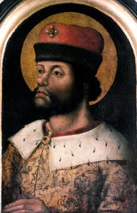 Portrét Karla Velikého (Karel I. Karel Veliký 742-814) Anonymní obraz vlámské školy. Londýn 16. století, Společnost pro starožitnosti od Flemish School