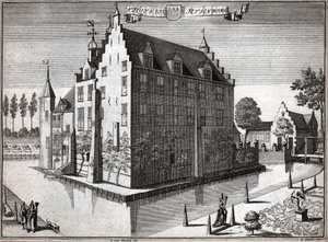 hrad Rijsenburg. (rytina od Flemish School