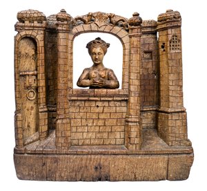 Svatá Barbora ve své věži, cca 1500 od Flemish School