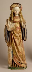 St. Agnes, School of Mechelen, cca 1500 (polychromovaný a zlacený dub) od Flemish School