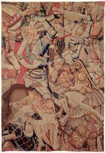 Bitva u Roncevaux, z Historie Karla Velikého od Flemish School