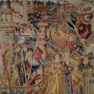 Dobytí Ile aux Moutons, z Histoire dHercule od Flemish School