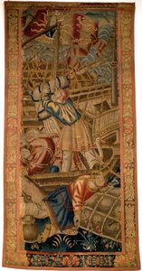 Portugalci v Indii - vlámský gobelín Tournai z první čtvrtiny 16. století - Musee de la Marine de Lisabon (Portugalsko) od Flemish School