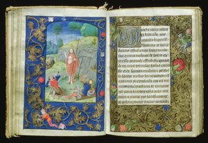Vzkříšení, miniatura ze Staffordovy modlitební knihy od Flemish School