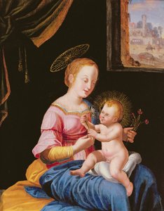 Panna a dítě s útěkem do Egypta od Flemish School