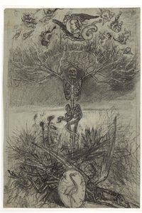 Nizozemština: Konečná kresba pro frontispis Les Epaves od Charlese Baudelaira od Félicien Rops