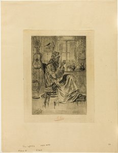 Stará žena s jehlou od Félicien Rops