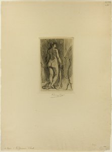 Stojící žena s kožešinou od Félicien Rops