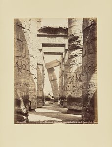Karnak. Šikmý sloup v hypostylové hale, Egypt od Félix Bonfils