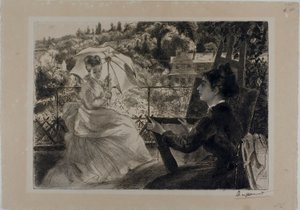 Terasa vily Brancas od Félix Henri Bracquemond
