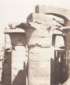 Karnak Théby, Palác - Sloupová síň - Centrální kolonáda - Kapitula..., 1851-52, tištěno 1853-54. od Félix Teynard