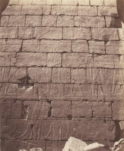 Karnak Théby, Palác - Hypostylová síň - Výzdoba Int..., 1851-52, tištěno 1853-54. od Félix Teynard