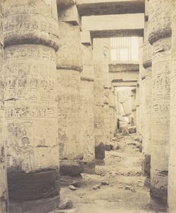 Karnak Théby, Palác - Hypostyle Hall - Okno a hlavní města ..., 1851-52, tištěno 1853-54. od Félix Teynard