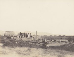 Karnak Théby, Celkový pohled na ruiny převzatý z jihovýchodu, v T, 1851-52, vytištěno 1853-54. od Félix Teynard