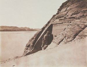 Velký Speos - Pohled z Písečné Svahy (Chrám Ramesse II), Abu Simbel od Félix Teynard