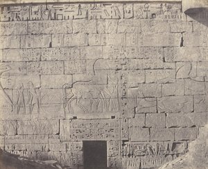 Medinet-Abou Thebes, Constructions Posteriores - Fragment de Sculpt..., 1851-52, tištěno 1853-54. od Félix Teynard