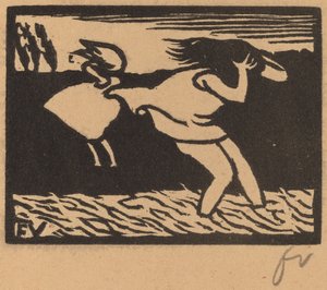 Koupající se v bouři od Félix Vallotton