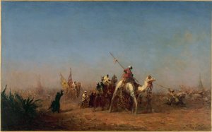 Karavana na cestě do Mekky, mezi lety 1880 a 1885 (olej na plátně) od Félix Ziem
