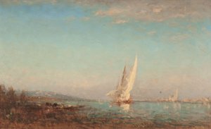 Martigues, bílá plachta, 1890-1895 (olej na dřevě) od Félix Ziem