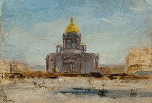 Petrohrad, Svatý Izák, mezi 1-1844 a9-1844 (olej na papíře na plátně) od Félix Ziem