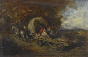 Kočár, 1843-1844 (olej na dřevě) od Félix Ziem