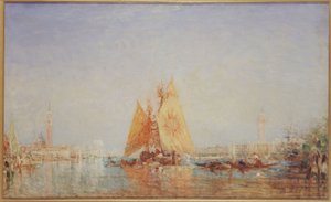 Benátky, Trabaccolo se žlutou plachtou, mezi lety 1870 a 1890 (olej na plátně) od Félix Ziem