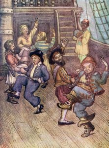 Yo-Ho, Zpívající piráti (barevná litografie) od Flora White