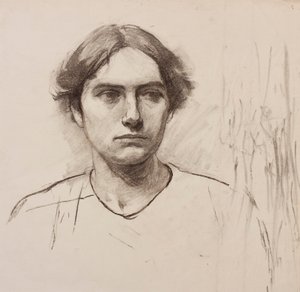 Vedoucí modelu umělecké školy, cca 1900 (uhl na papíře) od Florence Eleanor Shepard