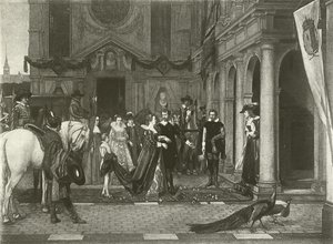 Marie de Medici v domě Rubense (hlubotisk)