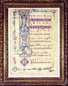 Postupné, s historickou iniciálou I zobrazující svatého Jana Evangelisty, kolem roku 1315 od Florentine School