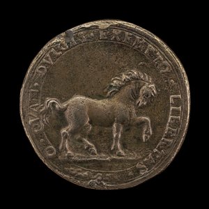 Horse Pawing the Earth, cca 1545 (lité stříbro) (reverzní 6240388) od Florentine School