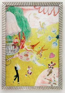 Milostný let růžového srdce z bonbónů od Florine Stettheimer