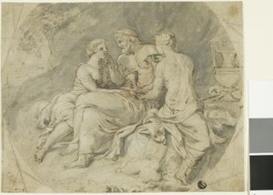 Lot a jeho dcery od Follower of Charles Le Brun