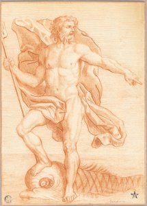 Neptun od Follower of Charles Le Brun