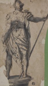 Socha stojícího bojovníka, zezadu od Follower of Francesco Salviati
