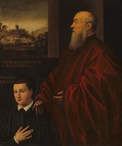 Andrea Renier a jeho syn Daniele od Follower of Jacopo Tintoretto