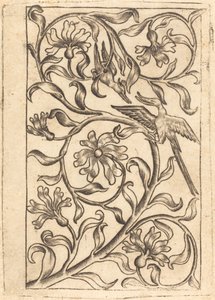 Vine Ornament se dvěma ptáky od Follower of Master of the Playing Cards