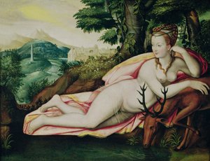 Diane de Poitiers (1499-1566) jako Diana lovkyně