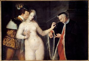 Žena mezi dvěma věky Scéna představující prostitutku, které se dvoří dva muži různého věku. Malba školy ve Fontainebleau. 1588 Rennes, Muzeum výtvarných umění