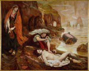 Haydee objevuje tělo Dona Juana ... (malba na plátně) od Ford Madox Brown