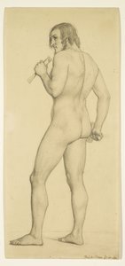 Muž - akademický akt Studie pózující jako sochař od Ford Madox Brown