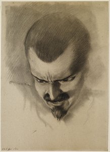 Parisinin spánek - studie pro vedoucí prince Azo od Ford Madox Brown
