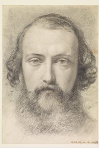 Portrét: Studie hlavy Daniela Caseyho (celá tvář) od Ford Madox Brown