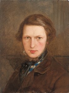 Autoportrét v hnědém kabátě, c. 1844 od Ford Madox Brown