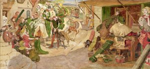 Založení vlámských tkalců v Manchesteru v roce 1363 od Ford Madox Brown