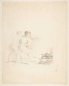 Muži plivání u ohně, ca. 1820-1850. od Formerly attributed to Goya