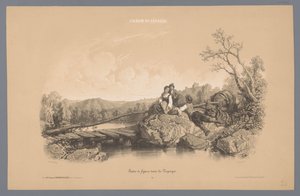 Žena se dvěma chlapci u jezera s hradem Studie postav v krajině (název série) Album Ferogio. Etudes de Figures dans les Paysages (název série na objektu)